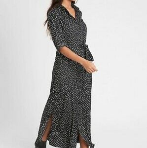 Banana Republic black polka dot maxi dress